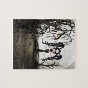 Sepia Goth Girl Puzzle