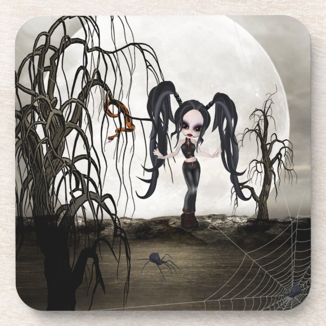 Sepia Goth Girl Untersetzer (Vorderseite)