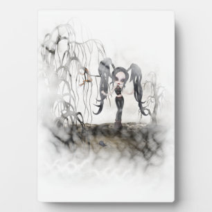 Sepia Goth Girl Vignette Fotoplatte