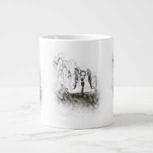 Sepia Goth Girl Vignette Jumbo-Tasse