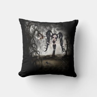 Sepia Goth Girl Vignette Kissen