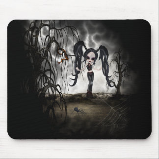 Sepia Goth Girl Vignette Mousepad