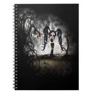 Sepia Goth Girl Vignette Notizblock