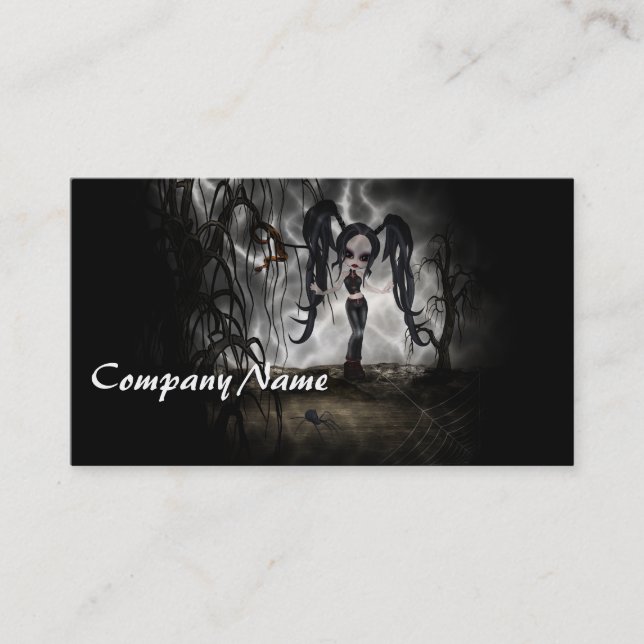 Sepia Goth Girl Vignette Visitenkarte (Vorderseite)