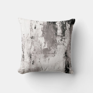 Sepia Gray Black & White Abstraktes Dekor Pillow Kissen