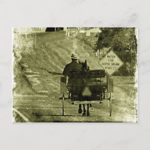 Sepia Grunge Buggy Postkarte