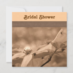 Sepia-Hartriegel-Blüten Brautparty Einladung