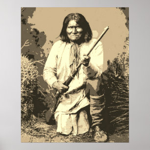 Sepia Häuptling Geronimo Pop Art Poster