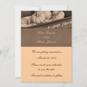 Sepia-indischer Mais-Hochzeit im Herbst Save the Save The Date