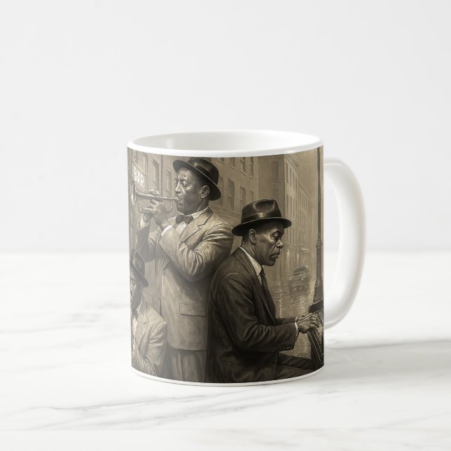 Sepia Jazz Soul Vibe Kaffeetasse (VorderseiteRechts)
