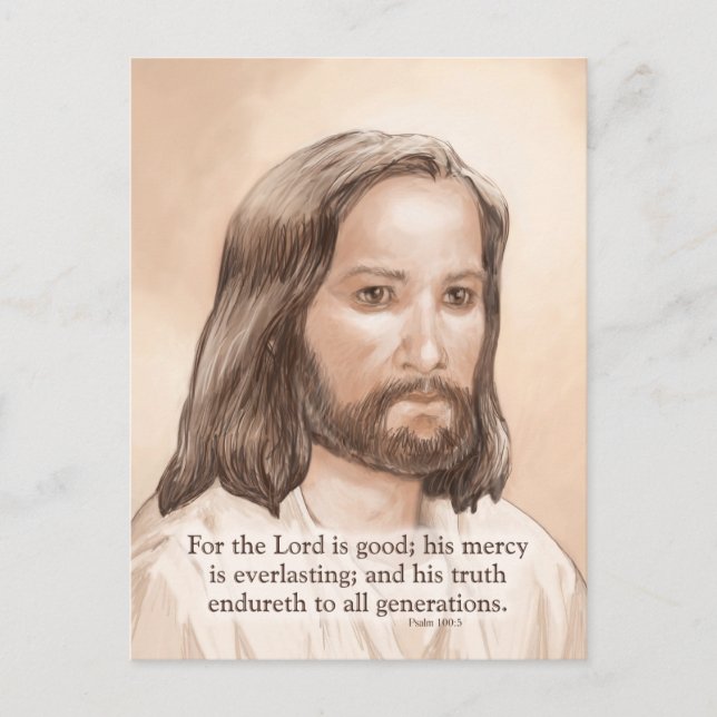Sepia Jesus Art Bible Zitat - Psalm 100:5 Postkarte (Vorderseite)