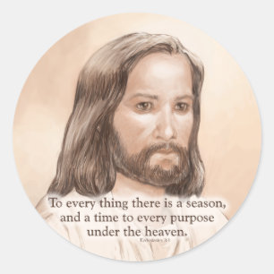 Sepia-Jesus-Kunst-Bibel-Zitat - Ecclesiastes 3:1 Runder Aufkleber