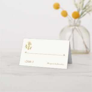 Sepia Jungfrau Mary Wedding Folded Platzkarte