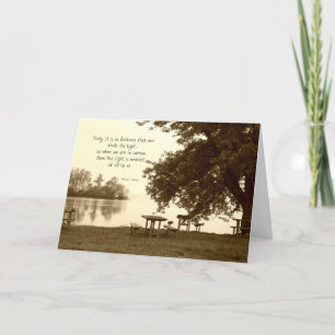 Sepia Lake Scene and Quote Beileid Karte