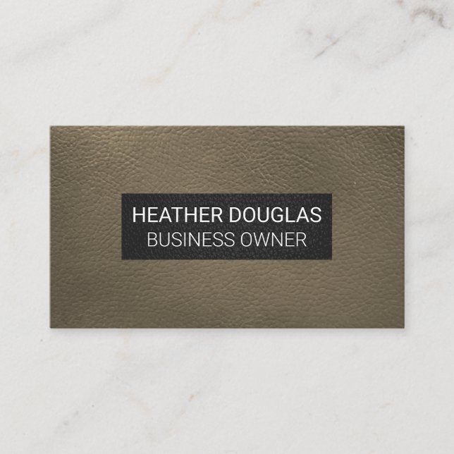 Sepia Leather Background Visitenkarte (Vorderseite)