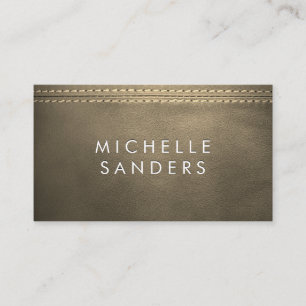 Sepia Leather Texture   Doppelgeheftet Visitenkarte