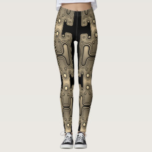 Sepia Mechanischer Android Futuristischer Roboter Leggings