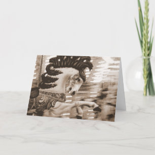 Sepia Merry Horse, Geburtstag Karte