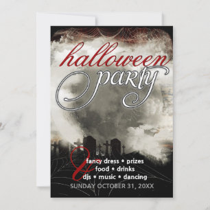 Sepia Moon Friedhof Dreams Halloween-Party Einladu Einladung