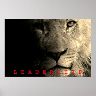 Sepia Motivierend Leadership King Lion Poster