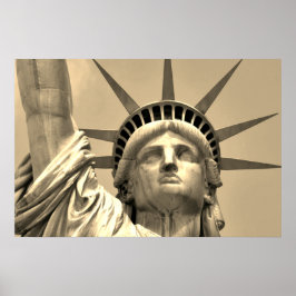Sepia Nah-up Statue of Liberty Poster