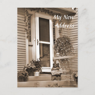 Sepia New Address, Single Ankündigungspostkarte