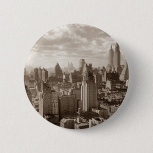Sepia New York City Button