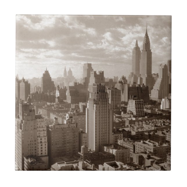 Sepia New York City Fliese (Vorderseite)