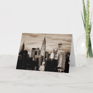 Sepia New York City Ink Sketch Karte