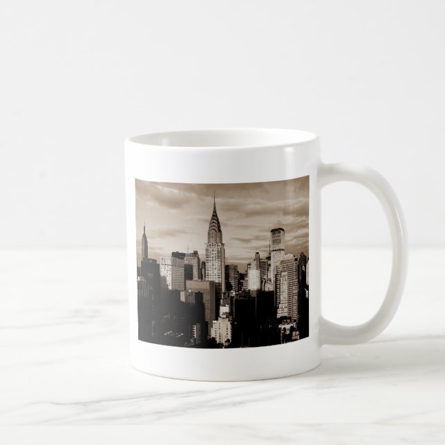Sepia New York City Ink Sketch Tasse (Rechts)