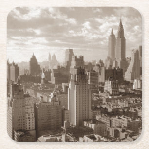 Sepia New York City Rechteckiger Pappuntersetzer