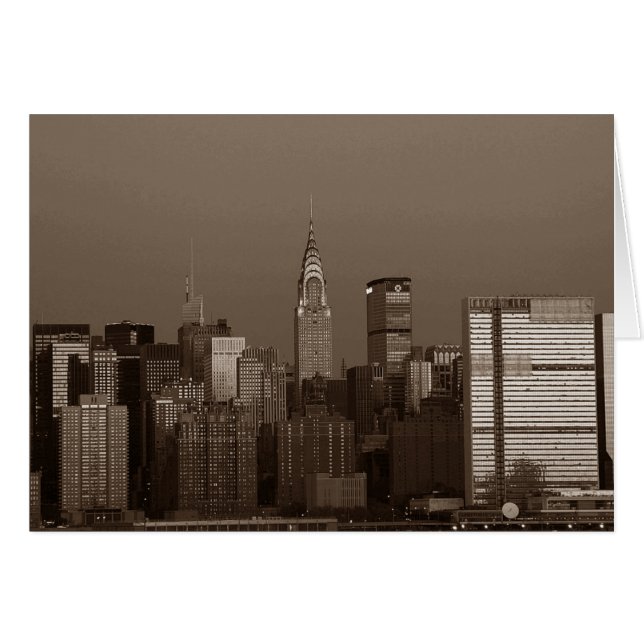 Sepia New York City Skyline (Vorderseite (Horizontal))