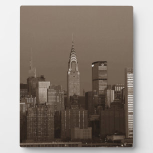 Sepia New York City Skyline Fotoplatte