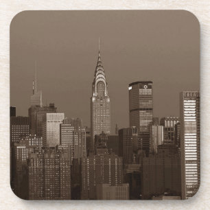 Sepia New York City Skyline Getränkeuntersetzer