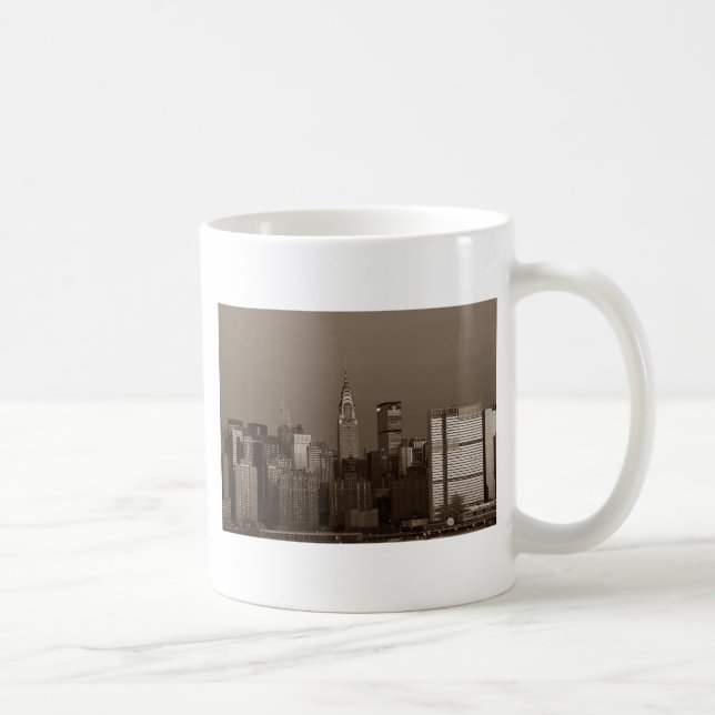Sepia New York City Skyline Kaffeetasse (Rechts)