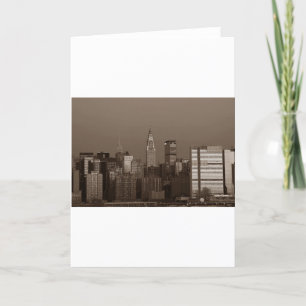 Sepia New York City Skyline Karte