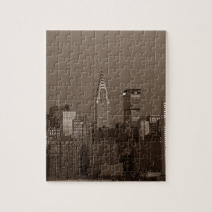 Sepia New York City Skyline Puzzle