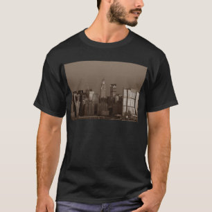 Sepia New York City Skyline T-Shirt