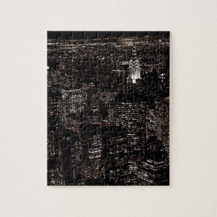 Sepia-New- York CitynachtSkyline Puzzle