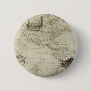 Sepia Old Antique Vintag United Staaten Map Button