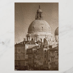 Sepia Paper Effect Venice Grand Canal Briefpapier