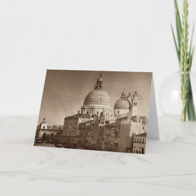 Sepia Paper Effect Venice Grand Canal Karte (Vorderseite)