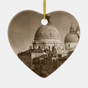 Sepia Paper Effect Venice Grand Canal Keramikornament