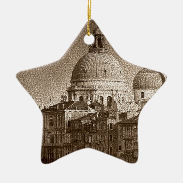 Sepia Paper Effect Venice Grand Canal Keramikornament (Vorne)
