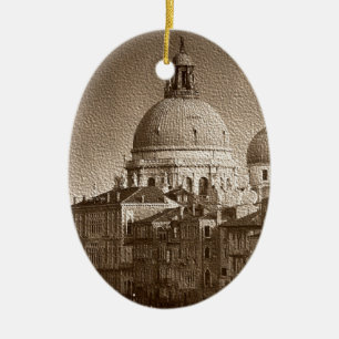 Sepia Paper Effect Venice Grand Canal Keramikornament