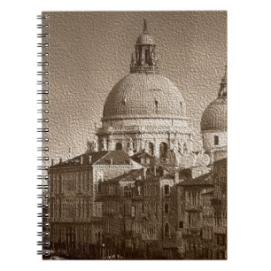 Sepia Paper Effect Venice Grand Canal Notizblock