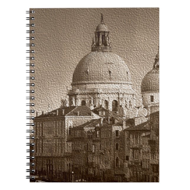 Sepia Paper Effect Venice Grand Canal Notizblock (Vorderseite)