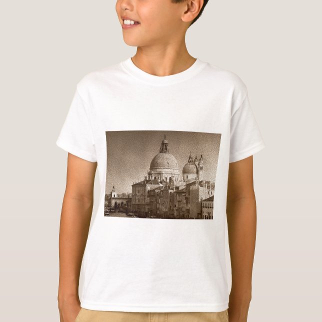 Sepia Paper Effect Venice Grand Canal T-Shirt (Vorderseite)