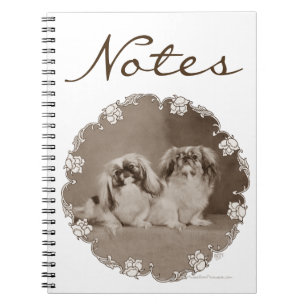 Sepia-Pekingese-Porträt Notizblock
