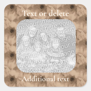 Sepia Peony Personalisiert Foto Quadratischer Aufkleber